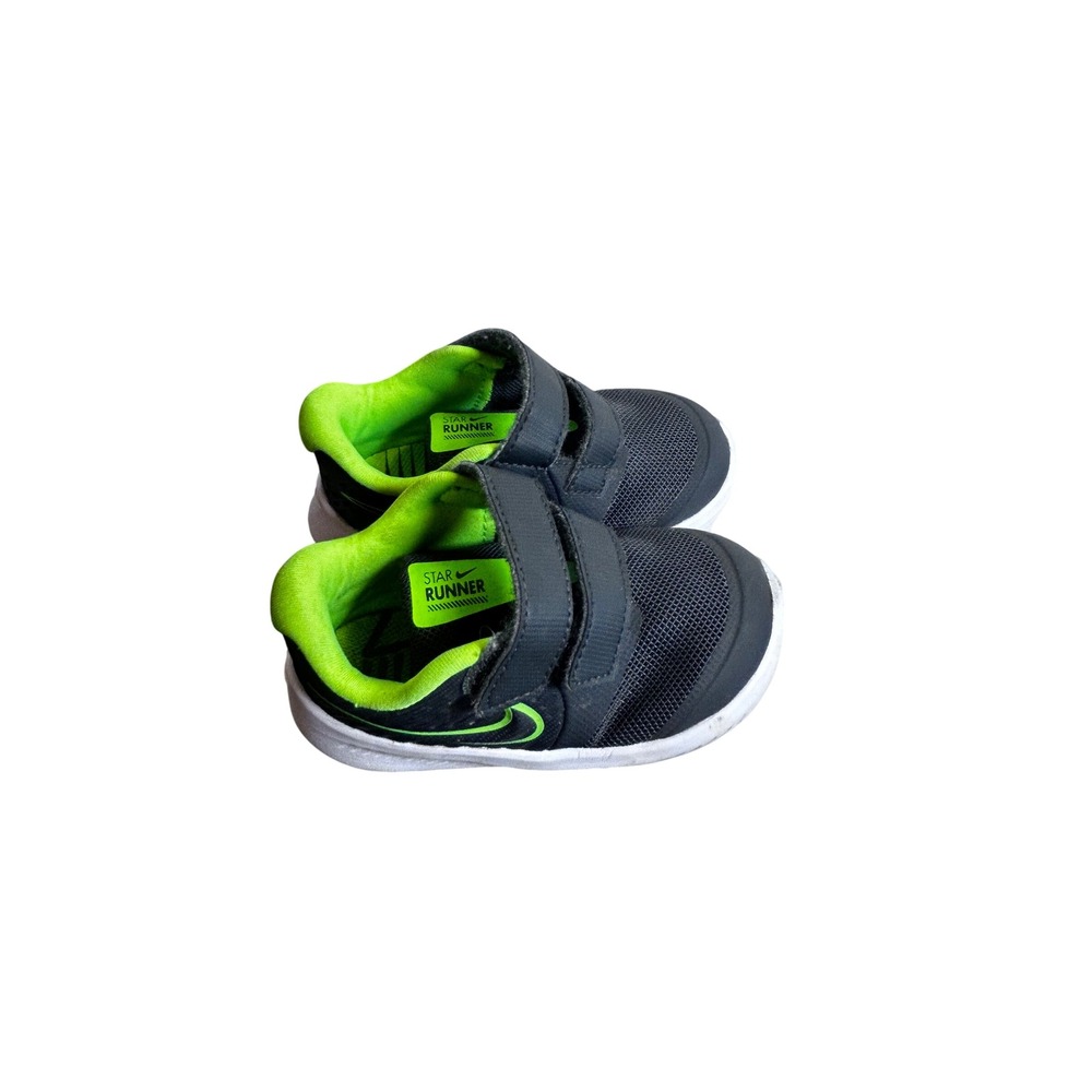 Nike Star Runner 2 5C Anthracite Green Hook and Loop Sneakers Toddler Boys